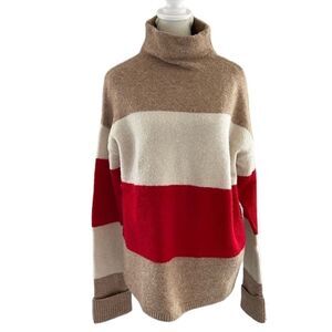 C&C California color blocked mock neck sweater medium